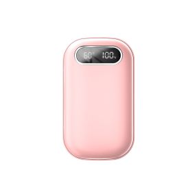 Large Capacity Double-sided Heating Digital Display USB Charging Portable Hand Warmer (Option: N25 Pink-1PCS)