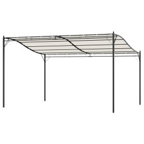10' x 13' Outdoor Pergola Gazebo, Steel Patio Canopy with Weather-Resistant Fabric and Drainage Holes, Cream White (Option: Cream White-2250x360x150 mm)