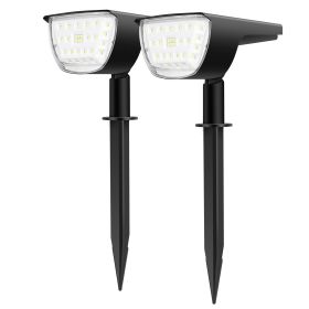 2Pcs 32 LEDs Solar Landscape Spotlights IP65 Waterproof With 3 Modes For Yard Garden Driveway Porch Walkway Pool Patio (Option: 2pcs)